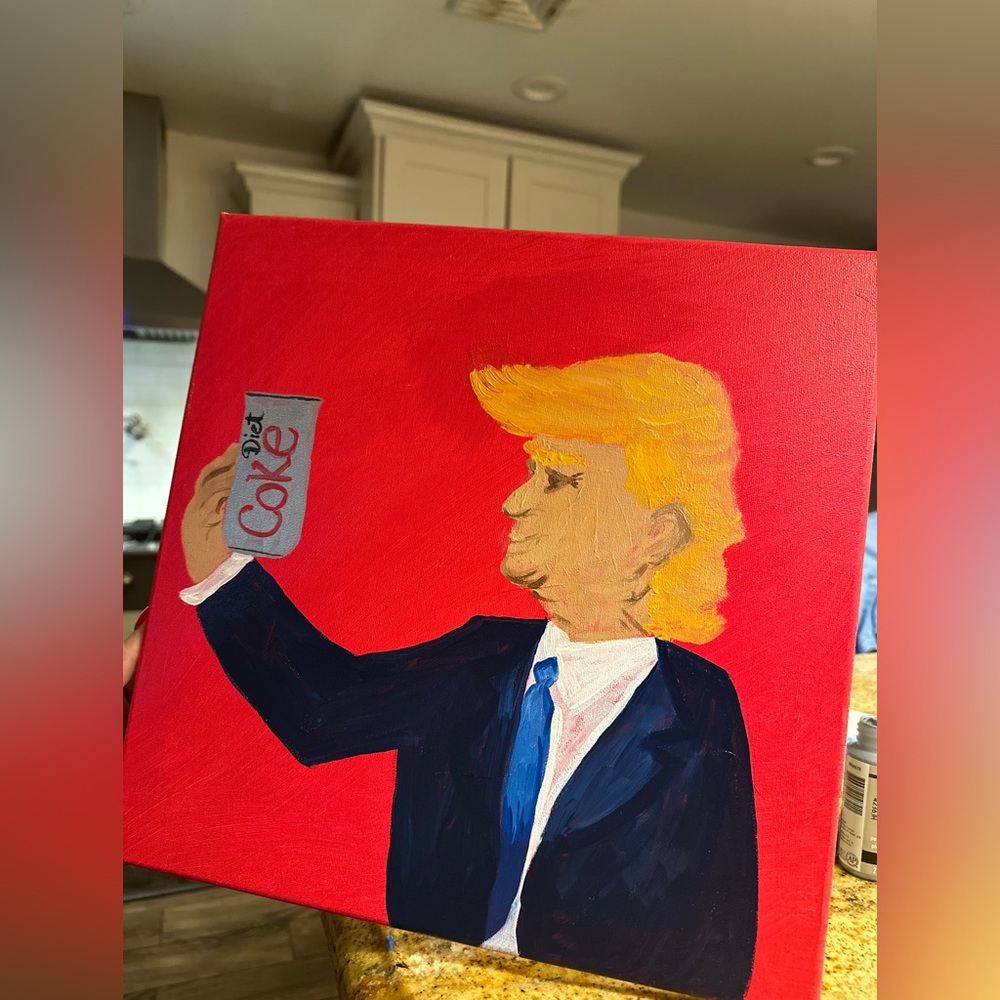 Original Trump & Diet Coke Acrylic Painting